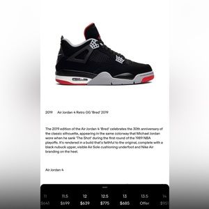 Air Jordan 4 Retro OG 'Bred'